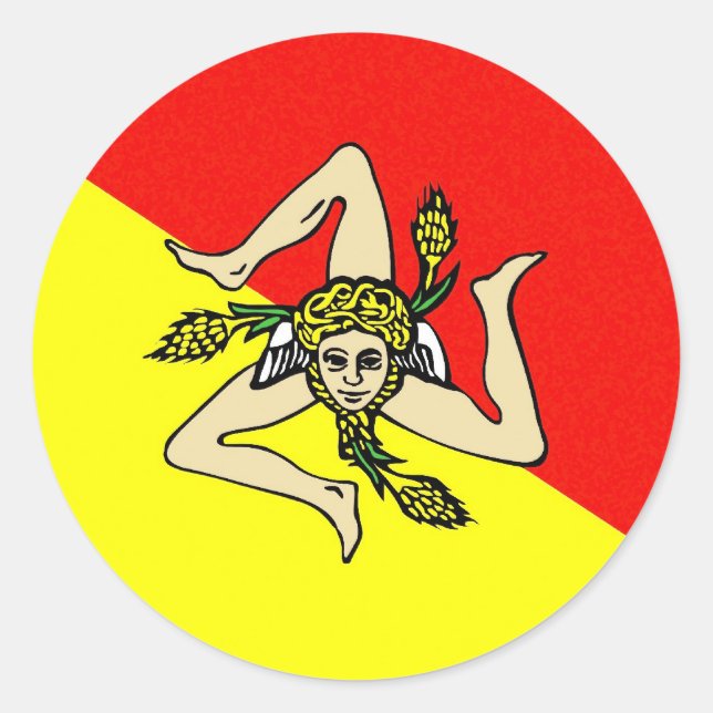 Sicily region flag italy sicilia county classic round sticker (Front)