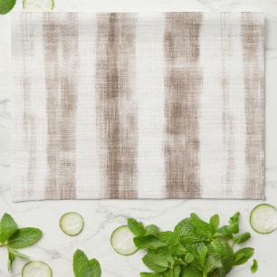 Sicily Rustic Brown Stripes  Tea Towel