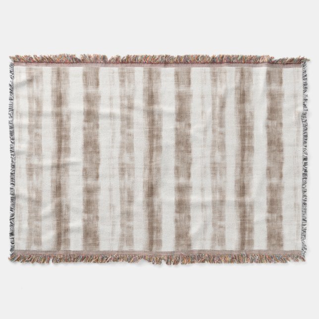 Sicily Rustic Brown Stripes  Throw Blanket (Front)