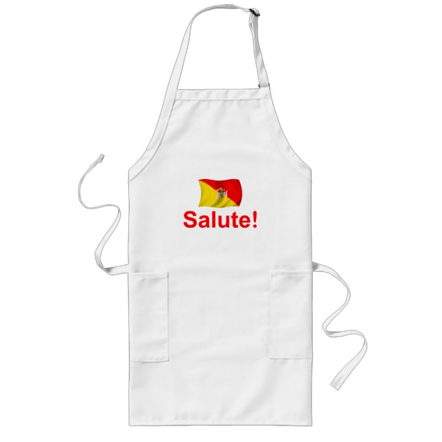 Sicily Salute! Long Apron (Front)