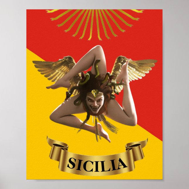 Sicily / Sicilian Medusa  Trinacria  Poster (Front)