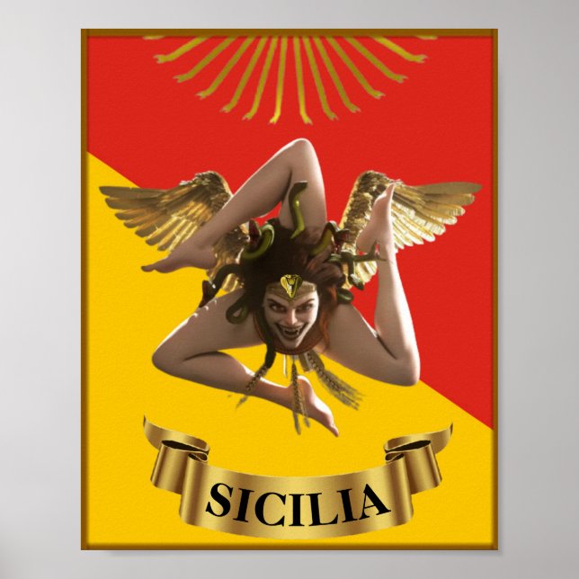 Sicily / Sicilian Medusa  Trinacria  Poster (Front)