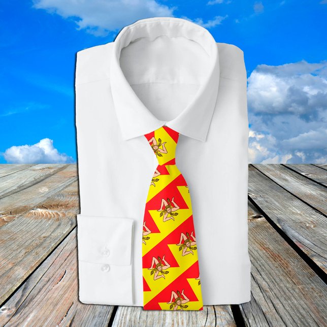 Sicily Ties, fashion Sicilian Flag, business Tie (Creator Uploaded)
