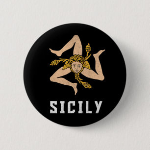 Sicily Vintage Style Flag 6 Cm Round Badge