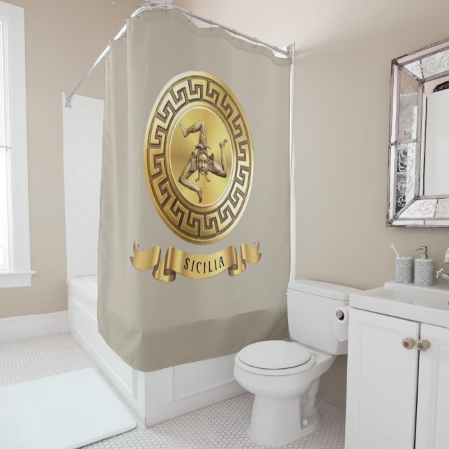 Sicily (with Trinacria symbol) Shower Curtain (In Situ)