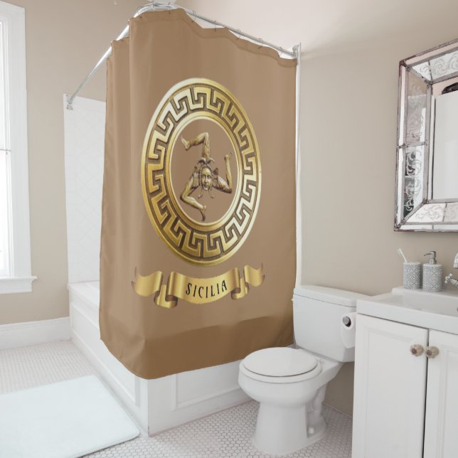 Sicily (with Trinacria symbol) Shower Curtain (In Situ)