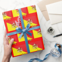 Sicily Wrapping Paper, Sicilian Flag patriot Red
