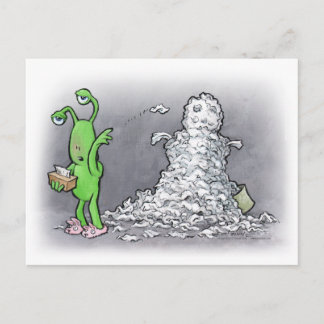 sick day snowman postcard