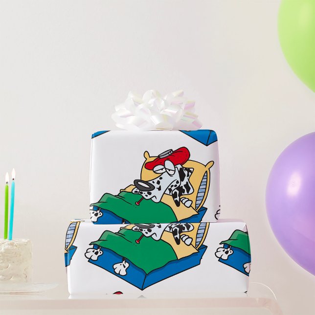 Sick Dog In Bed Wrapping Paper (Creator Uploaded)