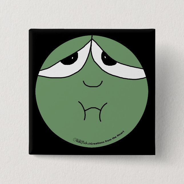 Sick Face 15 Cm Square Badge (Front)