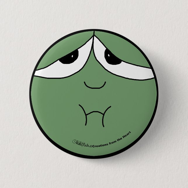 Sick Face 6 Cm Round Badge (Front)