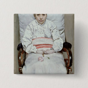 Sick Girl 15 Cm Square Badge