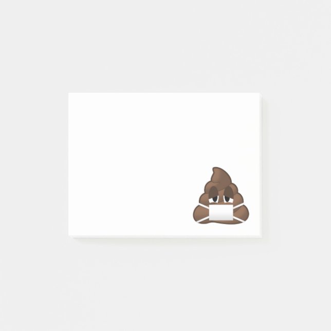 Sick Mask Poop Emoji Post-it Notes (Front)