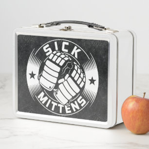 Sick Mittens Hockey Slang Lunch Tin Metal Lunch Box