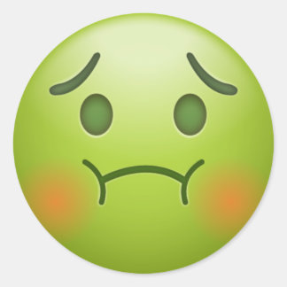Sick note Emoji Face Classic Round Sticker