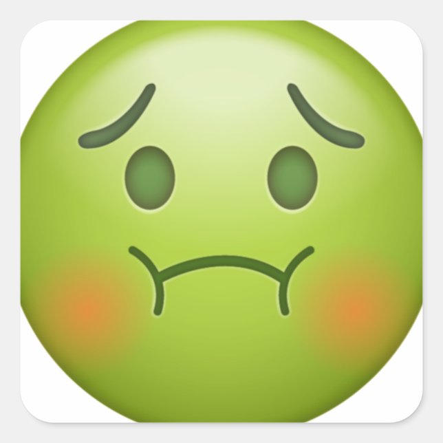 Sick note Emoji Face Square Sticker (Front)