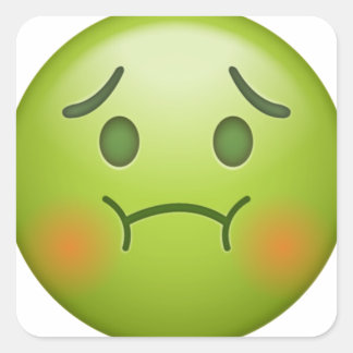 Sick note Emoji Face Square Sticker