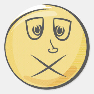 Sick Retro Emoji Classic Round Sticker