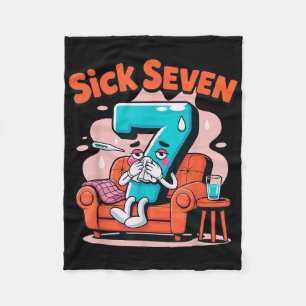 Sick Seven 67 Funny Wordplay Costume Math Joke Hum Fleece Blanket