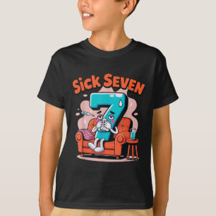 Sick Seven 67 Funny Wordplay Costume Math Joke Hum T-Shirt