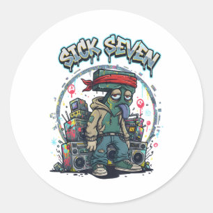 Sick Seven 67 Graffiti Meme Six Seven Fun Street U Classic Round Sticker