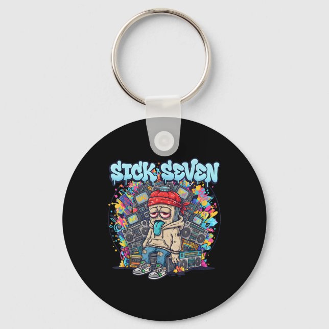 Sick Seven 67 Graffiti Meme Six Seven Fun Street U Key Ring (Front)