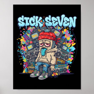 Sick Seven 67 Graffiti Meme Six Seven Fun Street U Poster