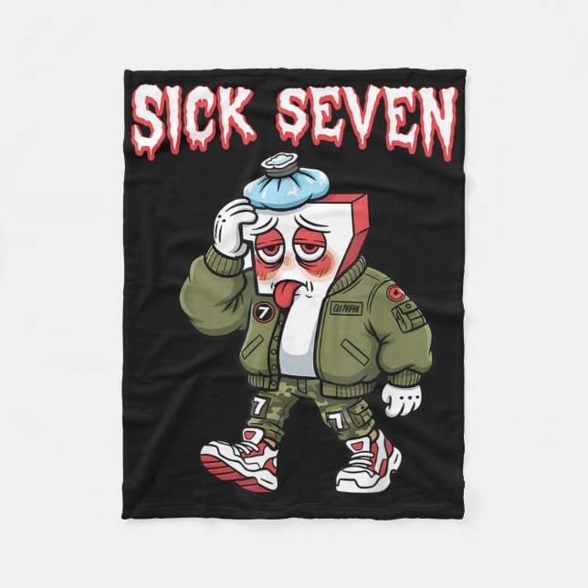 Sick Seven 67 Meme Funny Gen Alpha Slang Brainrot  Fleece Blanket (Front)