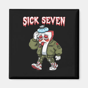 Sick Seven 67 Meme Funny Gen Alpha Slang Brainrot  Magnet