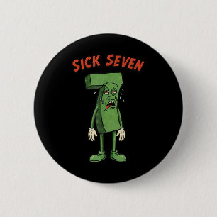 Sick Seven 67 Meme Halloween Costume Fun Retro Hum 6 Cm Round Badge
