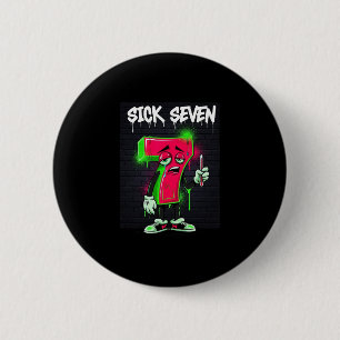 Sick Seven 67 Meme Halloween Costume Fun Retro Hum 6 Cm Round Badge
