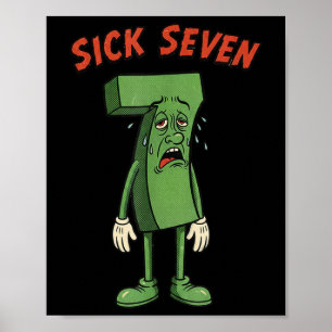 Sick Seven 67 Meme Halloween Costume Fun Retro Hum Poster