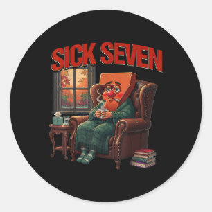 Sick Seven 67 Meme Halloween Costume Funny Cozy Au Classic Round Sticker