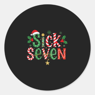 Sick Seven Funny Meme 67 Six Seven Funny Christmas Classic Round Sticker