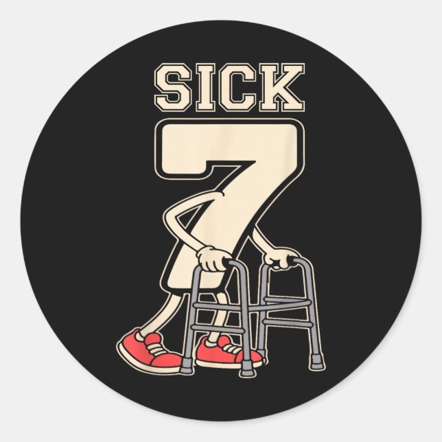 Sick Seven Meme 67 Funny Sick 7 Seven With A Chrom Classic Round Sticker (Front)