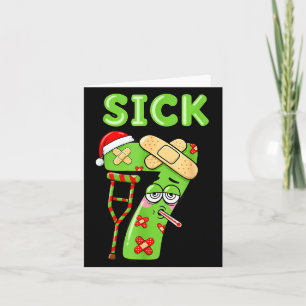 Sick Seven Meme 67 Number Santa Hat Christmas Men  Card