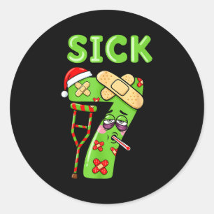 Sick Seven Meme 67 Six Seven Santa Hat Christmas P Classic Round Sticker
