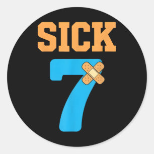 Sick Seven Meme Six Seven Sick 7 Funny Byndage  Classic Round Sticker
