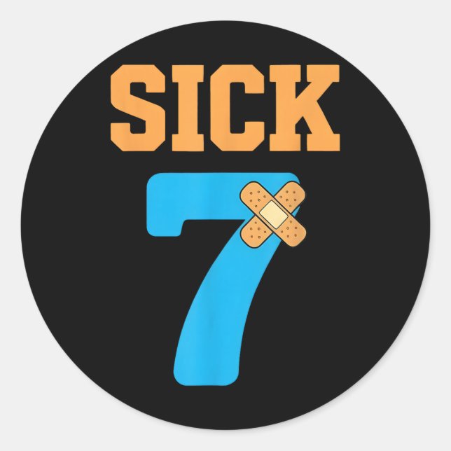 Sick Seven Meme Six Seven Sick 7 Funny Byndage  Classic Round Sticker (Front)
