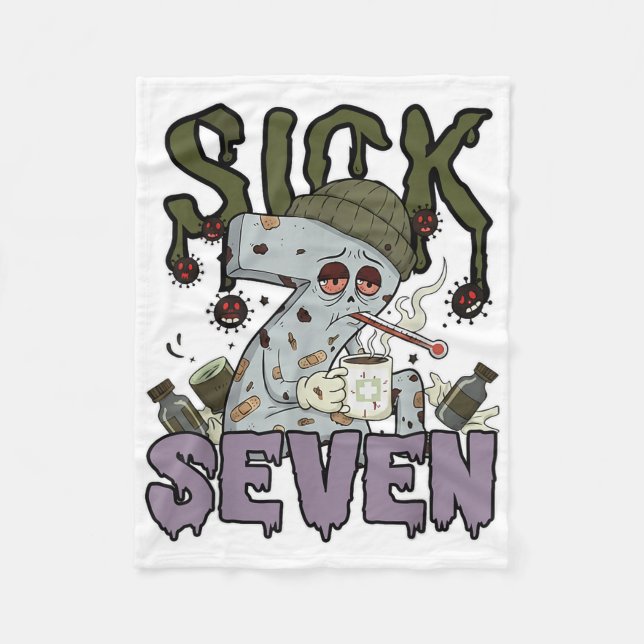 Sick Seven Meme Tee 67 Six Seven Funny Wordplay  Fleece Blanket (Front)