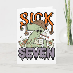 Sick Seven Meme Tee 67 Six Seven Funny Wordplay Ha Card