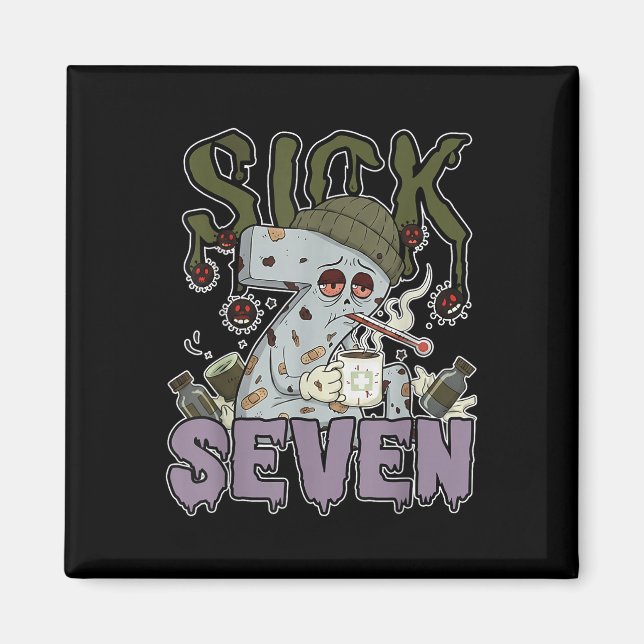 Sick Seven Meme Tee 67 Six Seven Funny Wordplay  Magnet (Front)