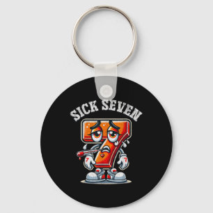 Sick Seven Meme Tee Six Seven Fun Wordplay _1 Key Ring