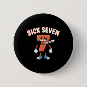 Sick Seven Meme Tee Six Seven Fun Wordplay _3  6 Cm Round Badge