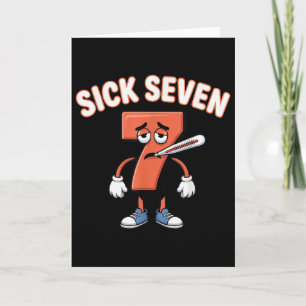 Sick Seven Meme Tee Six Seven Fun Wordplay _3  Card