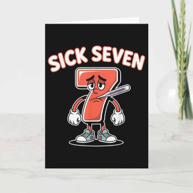 Sick Seven Meme Tee Six Seven Fun Wordplay _5  Card (Front)