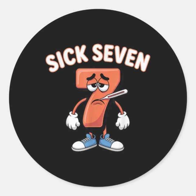 Sick Seven Meme Tee Six Seven Fun Wordplay _6  Classic Round Sticker (Front)