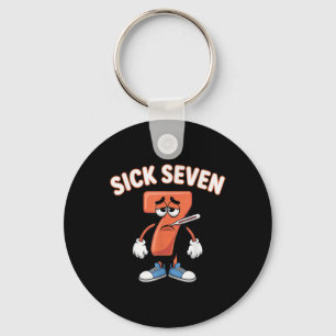 Sick Seven Meme Tee Six Seven Fun Wordplay _6  Key Ring