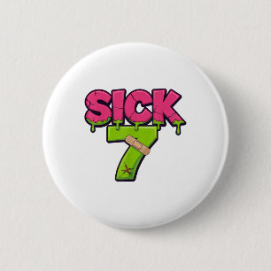 Sick Seven Meme Tee Six Seven Fun Wordplay Drip _2 6 Cm Round Badge