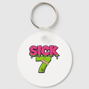 Sick Seven Meme Tee Six Seven Fun Wordplay Drip _2 Key Ring